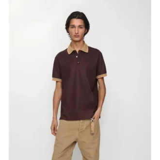 Camisas de algodón con logotipo en el cuello