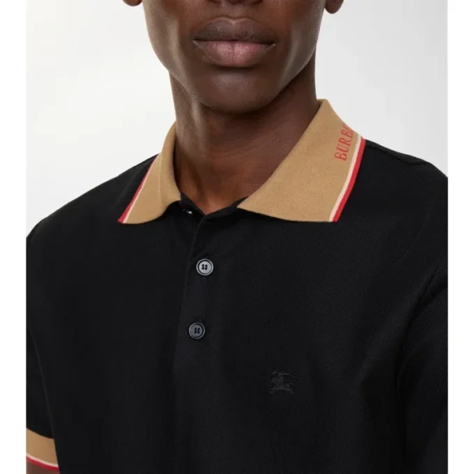 Camisas de algodón con logotipo en el cuello