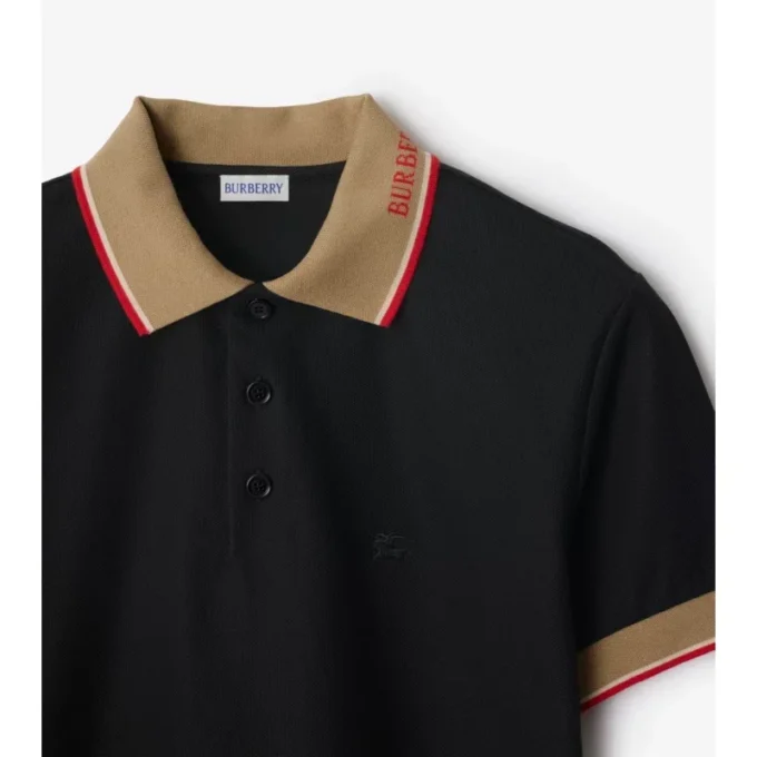Camisas de algodón con logotipo en el cuello