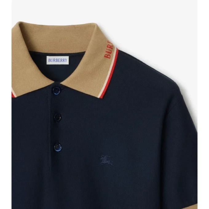 Camisas de algodón con logotipo en el cuello