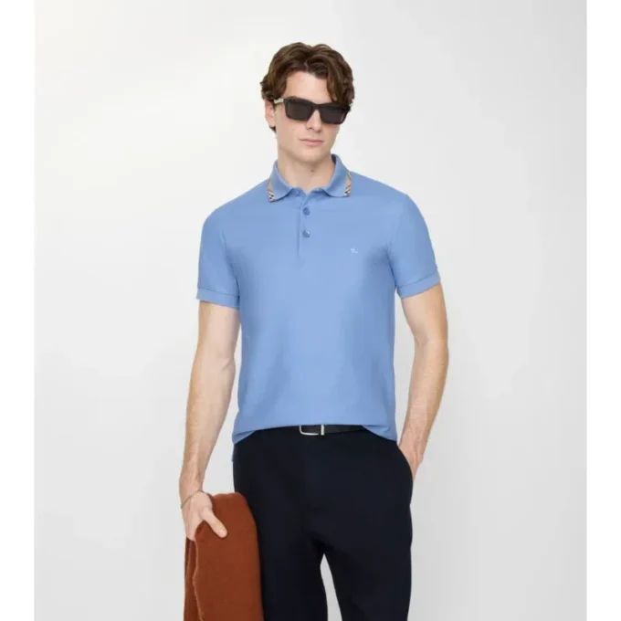 Camisas de algodón con ribetes de cuadros