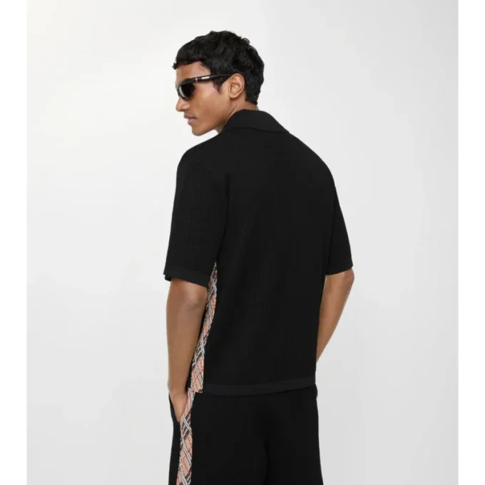 Camisas de algodón con ribetes de cuadros