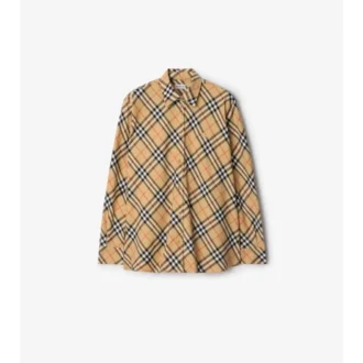 Camisas de franela de algodón a cuadros de corte holgado