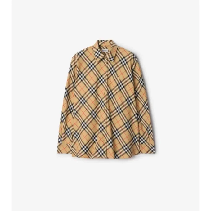 Camisas de franela de algodón a cuadros de corte holgado