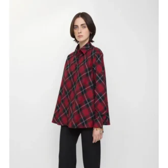 Camisas de franela de algodón a cuadros de corte holgado
