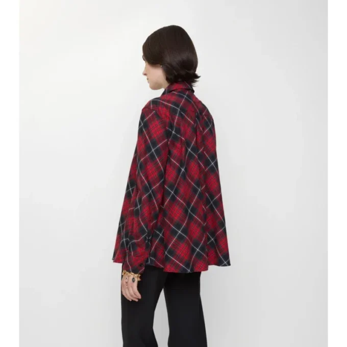 Camisas de franela de algodón a cuadros de corte holgado