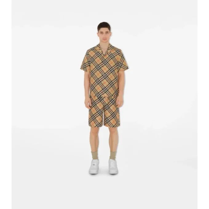 Camisas de seda con estampado de cuadros oversize