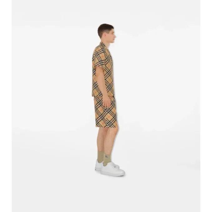 Camisas de seda con estampado de cuadros oversize