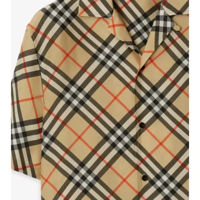 Camisas de seda con estampado de cuadros oversize
