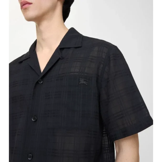 Camisas de voile de algodón a cuadros de corte holgado
