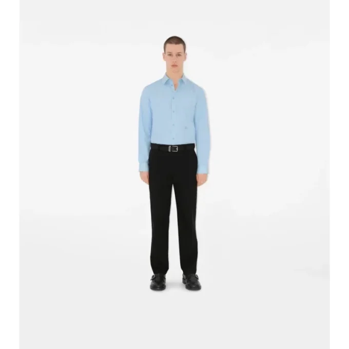 Camisas formales de popelín de algodón de corte entallado