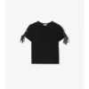 Camiseta corta de algodón con mangas atadas