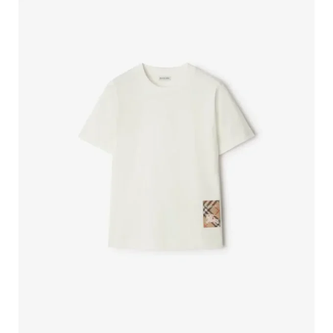 Camiseta de algodón Check Label