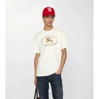 Camiseta de algodón con estampado de caballero a cuadros