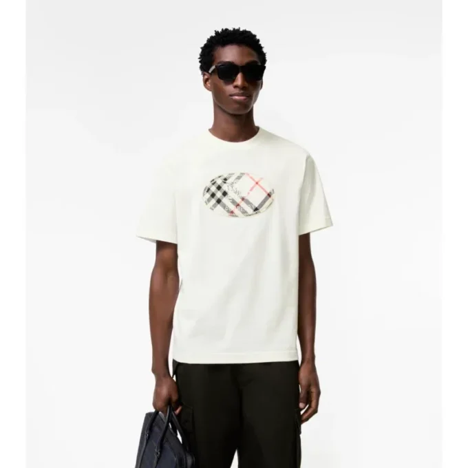 Camiseta de algodón con estampado de caballero a cuadros