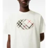 Camiseta de algodón con estampado de caballero a cuadros