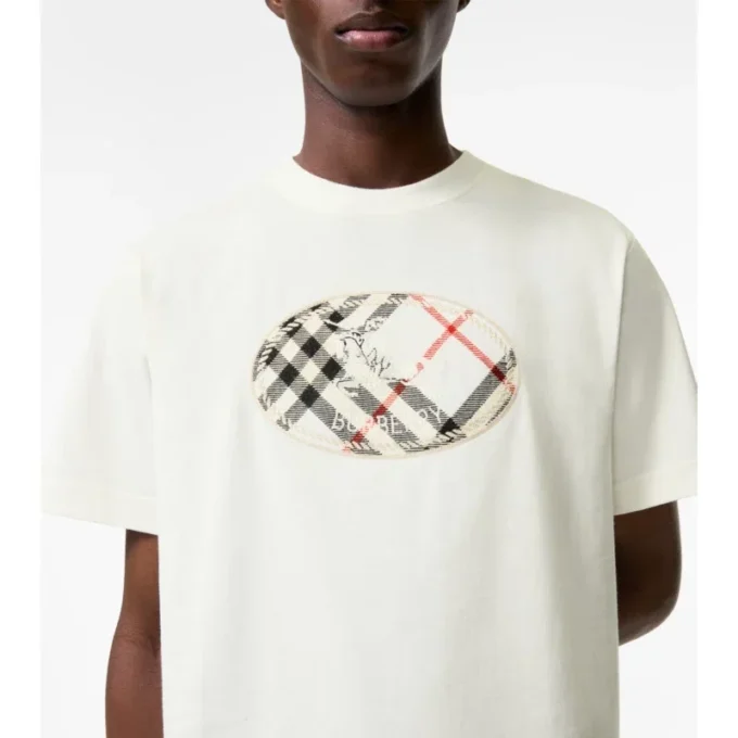 Camiseta de algodón con estampado de caballero a cuadros
