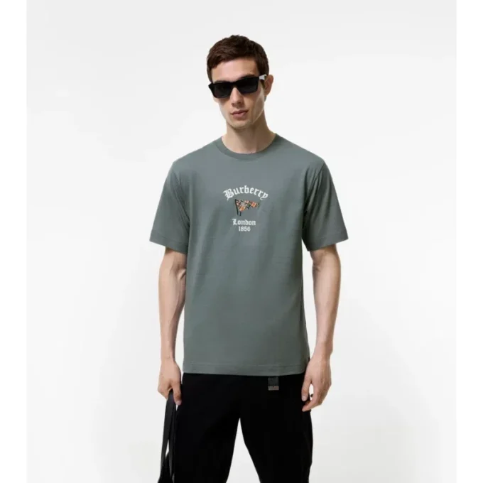 Camiseta de algodón con estampado de cuadros