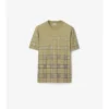 Camiseta de algodón con estampado de cuadros degradado