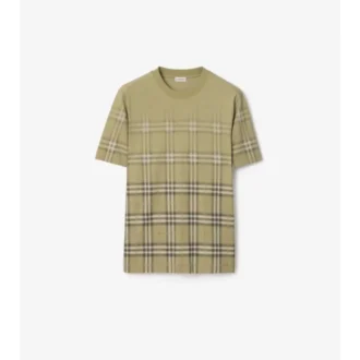 Camiseta de algodón con estampado de cuadros degradado