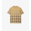 Camiseta de algodón con estampado de cuadros degradado