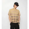 Camiseta de algodón con estampado de cuadros degradado