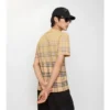 Camiseta de algodón con estampado de cuadros degradado