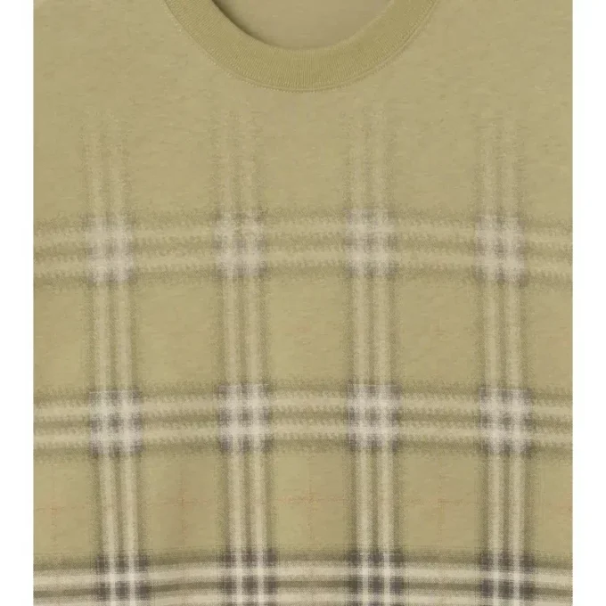 Camiseta de algodón con estampado de cuadros degradado