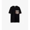 Camiseta de algodón con estampado de cuadros y bolsillo