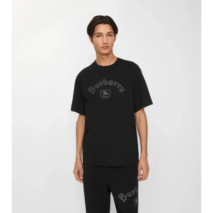 Camiseta de algodón con logotipo gótico