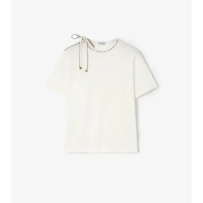 Camiseta de algodón con mangas atadas