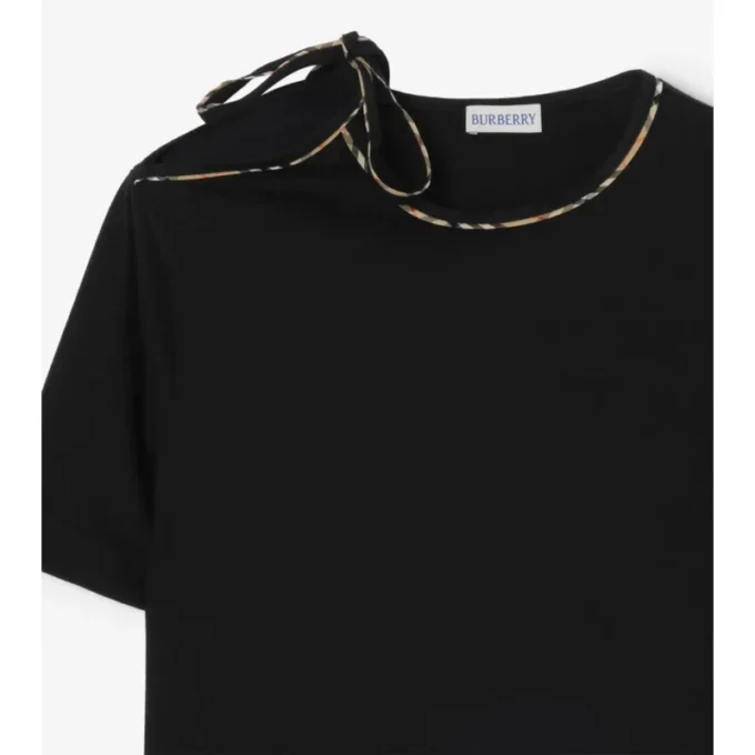 Camiseta de algodón con mangas atadas