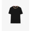 Camiseta de algodón con ribetes a cuadros