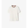 Camiseta de algodón con ribetes a cuadros