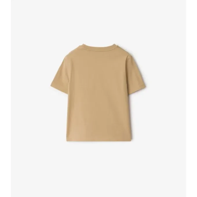 Camiseta de algodón con ribetes a cuadros