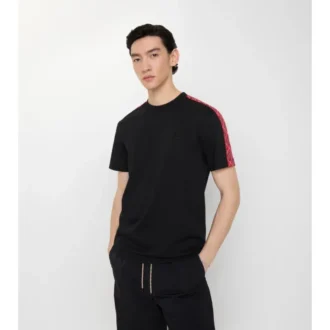 Camiseta de algodón con ribetes a cuadros