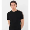 Camiseta de algodón con ribetes a cuadros