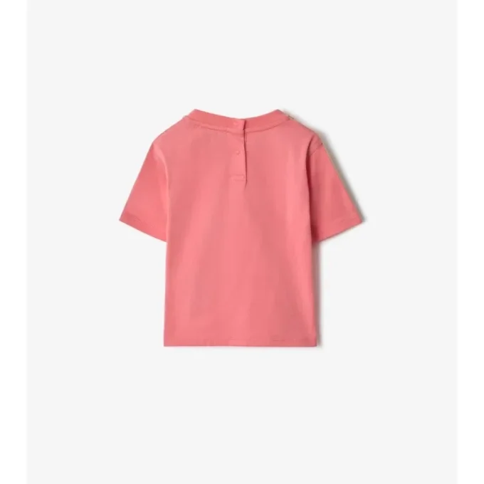 Camiseta de algodón con ribetes a cuadros