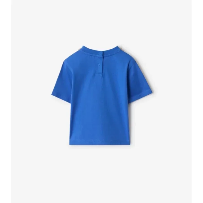 Camiseta de algodón con ribetes a cuadros