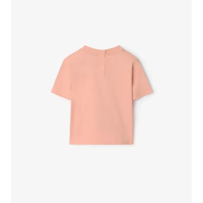 Camiseta de algodón con ribetes a cuadros