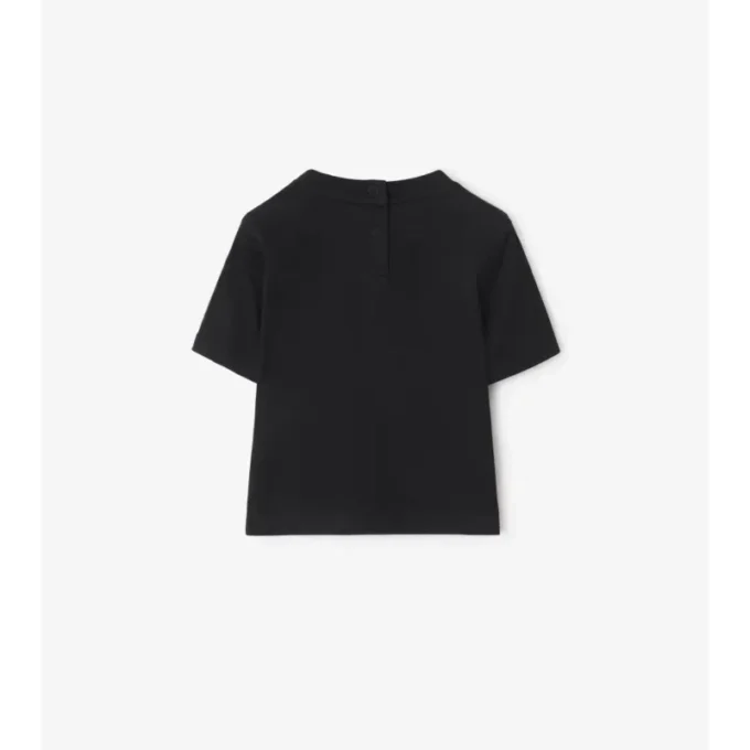 Camiseta de algodón con ribetes a cuadros