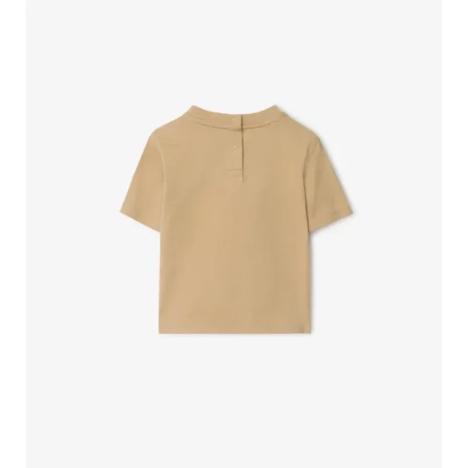 Camiseta de algodón con ribetes a cuadros