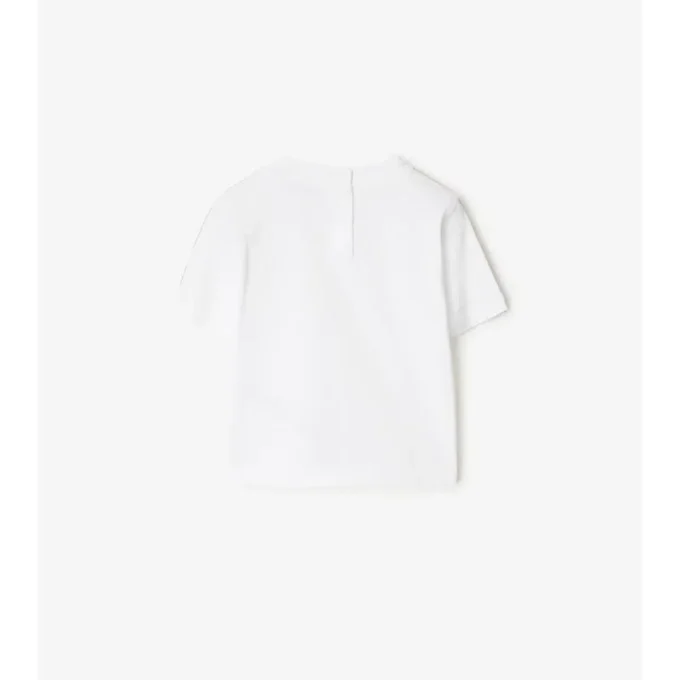 Camiseta de algodón con ribetes a cuadros