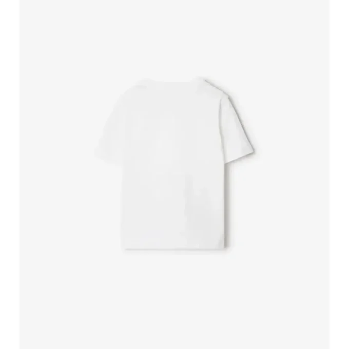 Camiseta de algodón con ribetes a cuadros