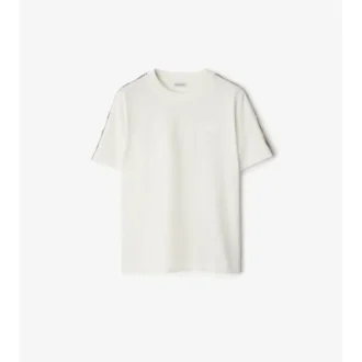 Camiseta de algodón con ribetes de cuadros