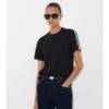 Camiseta de algodón con ribetes de cuadros
