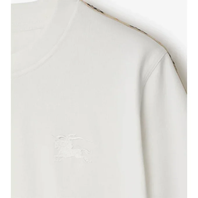 Camiseta de algodón con ribetes de cuadros
