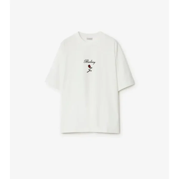 Camiseta de algodón con rosas