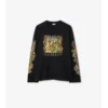 Camiseta de algodón de manga larga con estampado forestal