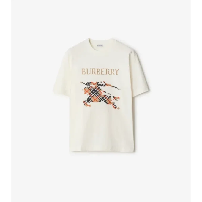 Camiseta de algodón EKD con bordado en punto de cruz